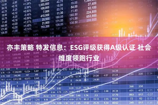 亦丰策略 特发信息：ESG评级获得A级认证 社会维度领跑行业