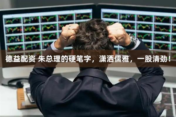 德益配资 朱总理的硬笔字，潇洒儒雅，一股清劲！